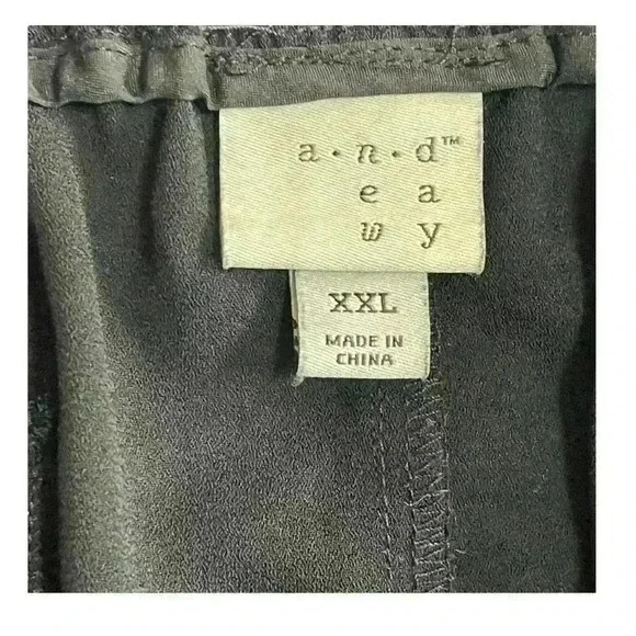 Andeawy Black Tie in Front Casual Pants Size XXL Open in Front - Picture 7 of 9